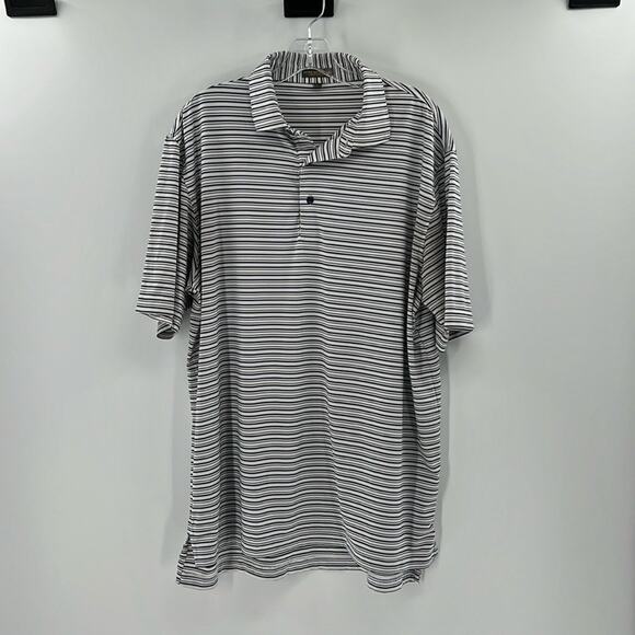 Peter Millar Men's Summer Comfort Short Sleeve Polo - Navy/Silver/White - Large - Picture 1 of 7